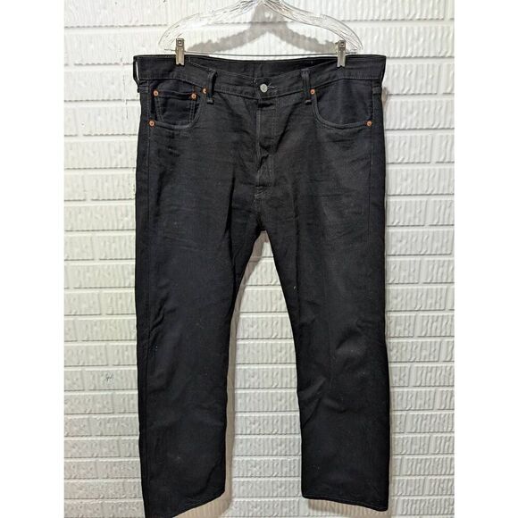 Levi's Vintage Men's Black Solid Button Fly 501 Denim Jeans Size 40 x 32 - Picture 1 of 7